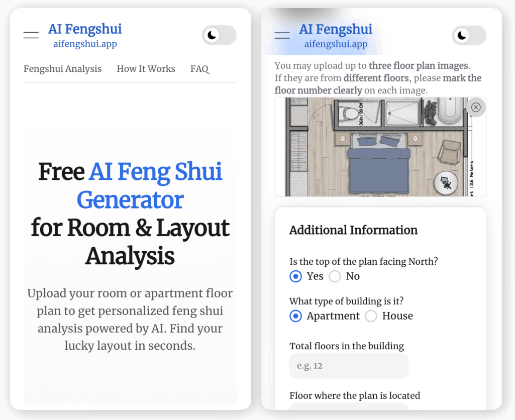 AI Feng Shui Landing Page