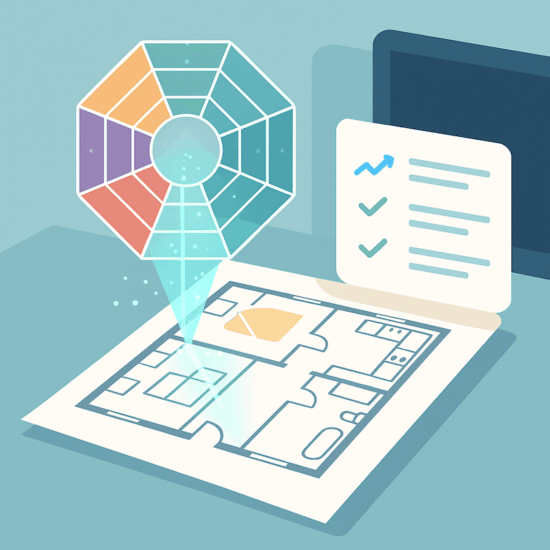 Illustration of AI analyzing a floor plan